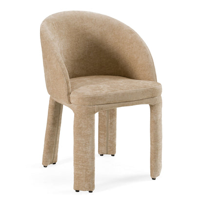 Sarkis Modern Brownish Grey Velvet Upholstered Dining Side Chair