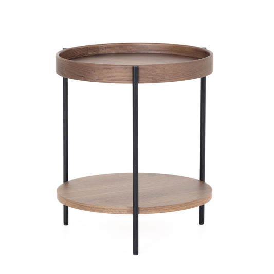 Modrest Savoy Modern Walnut End Table - Sleek and Functional Accent for a Contemporary Living Room or Bedroom