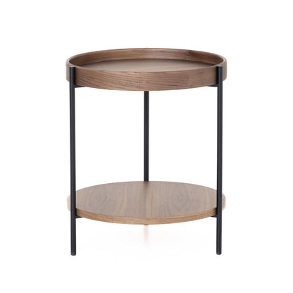 Modrest Savoy Modern Walnut End Table - Sleek and Functional Accent for a Contemporary Living Room or Bedroom