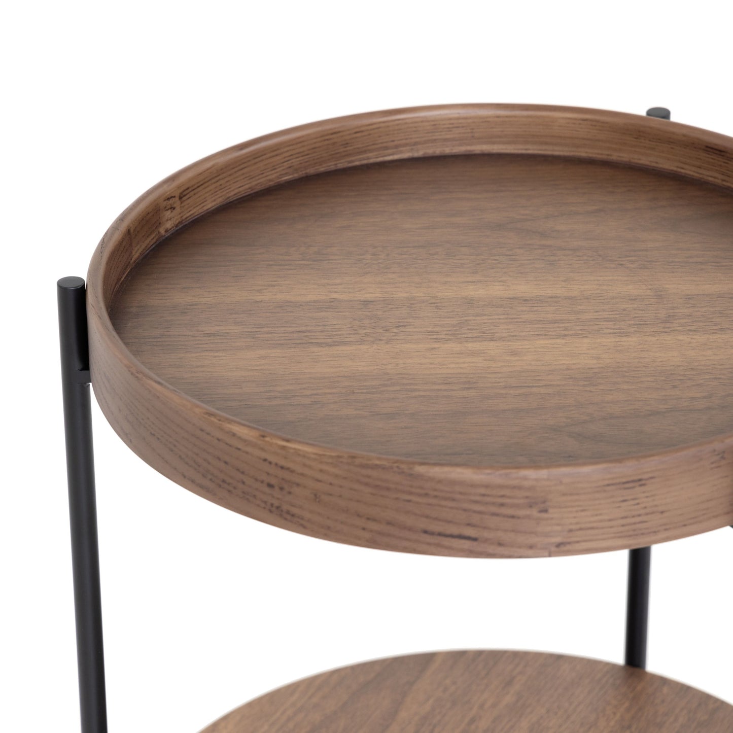 Modrest Savoy Modern Walnut End Table - Sleek and Functional Accent for a Contemporary Living Room or Bedroom