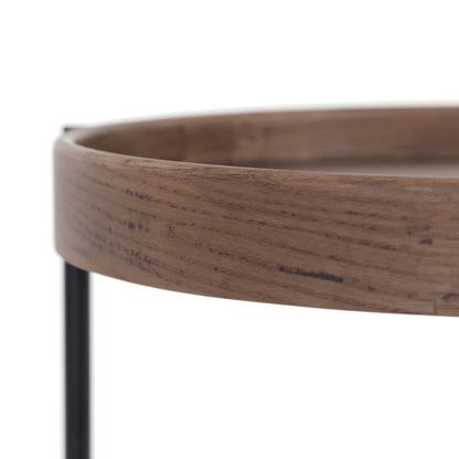 Modrest Savoy Modern Walnut End Table - Sleek and Functional Accent for a Contemporary Living Room or Bedroom