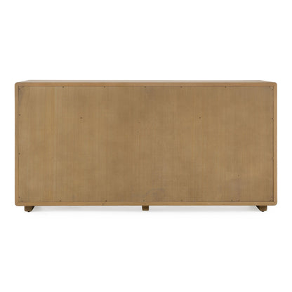 Sergio Modern Natural Oak Dresser with Rattan Drawer Fronts