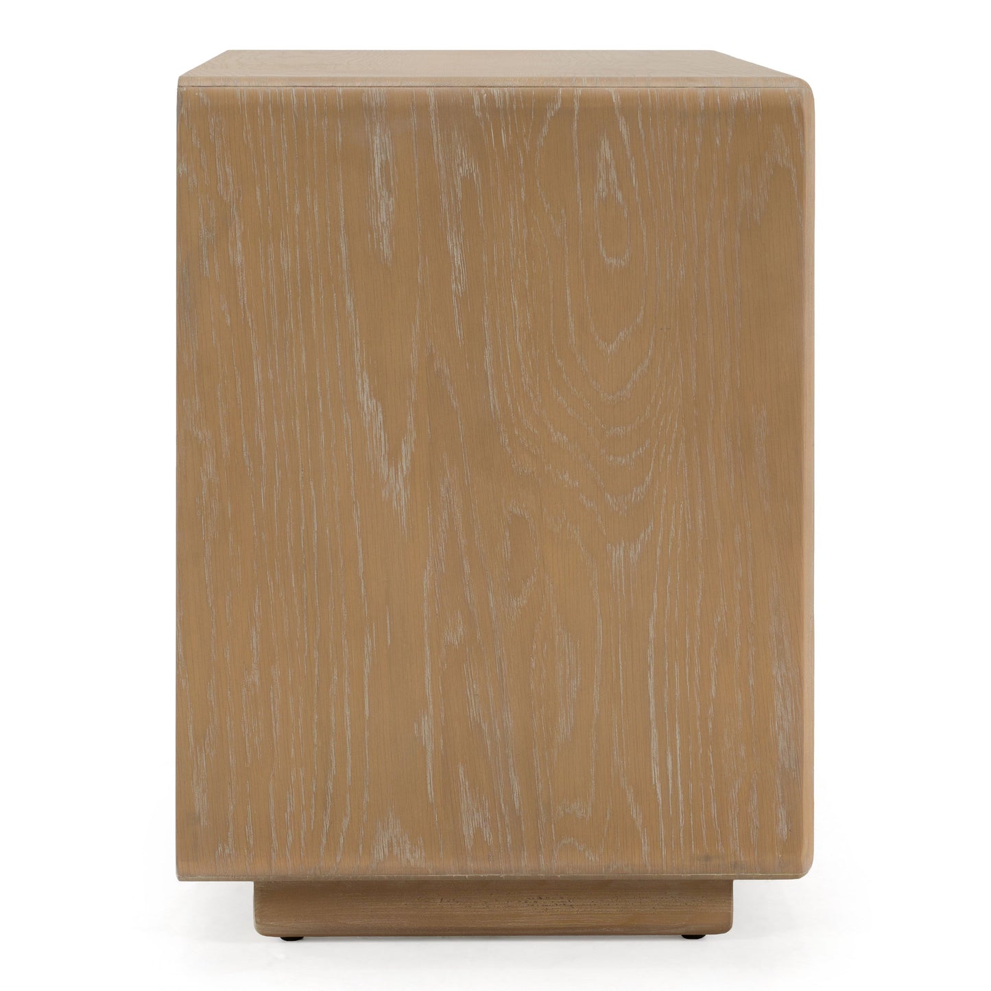 Sergio Modern Natural Oak Nightstand with Rattan Drawer Fronts