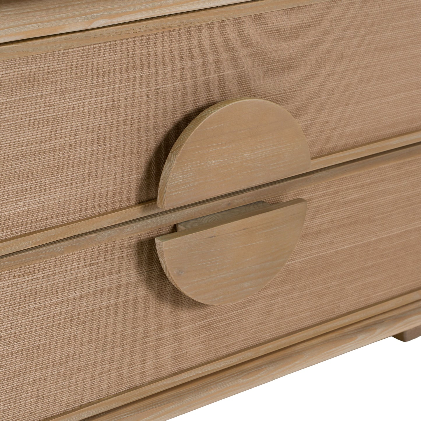 Sergio Modern Natural Oak Nightstand with Rattan Drawer Fronts