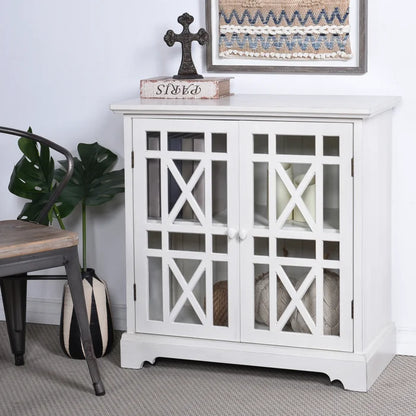 Cream Two-Door Wooden Cabinet – Stylish Storage for Any Room