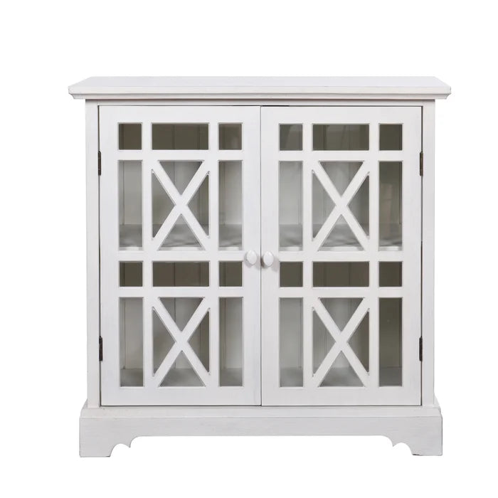 Cream Two-Door Wooden Cabinet – Stylish Storage for Any Room