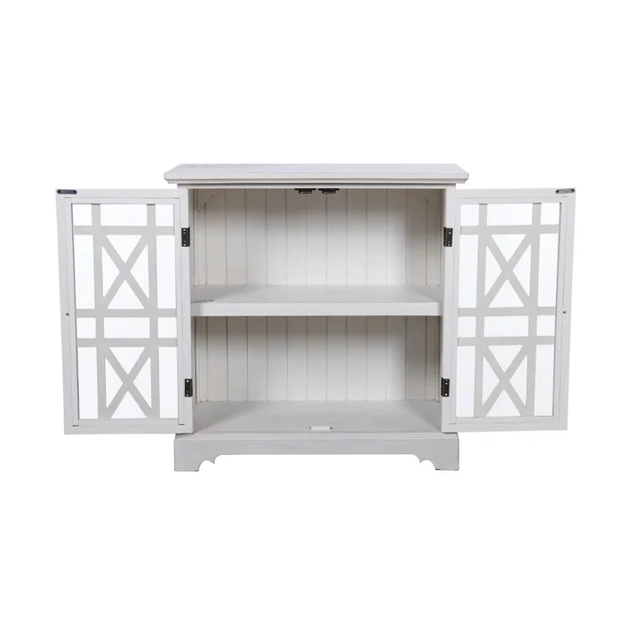 Cream Two-Door Wooden Cabinet – Stylish Storage for Any Room