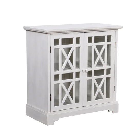 Cream Two-Door Wooden Cabinet – Stylish Storage for Any Room