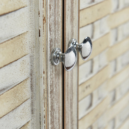 Lattice Cabinet Woven Inset Door Panels Made of Fir Wood Solids In A Light Bisqie Finish Conceal