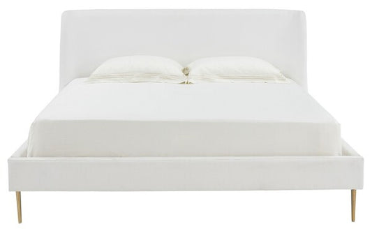Jaiden Upholstered King Bed – Modern Platform Bed with Sleek Lines and Padded Fabric Headboard