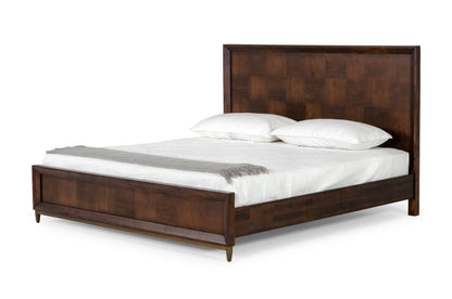 Shane Acacia Bed with Brass Accents