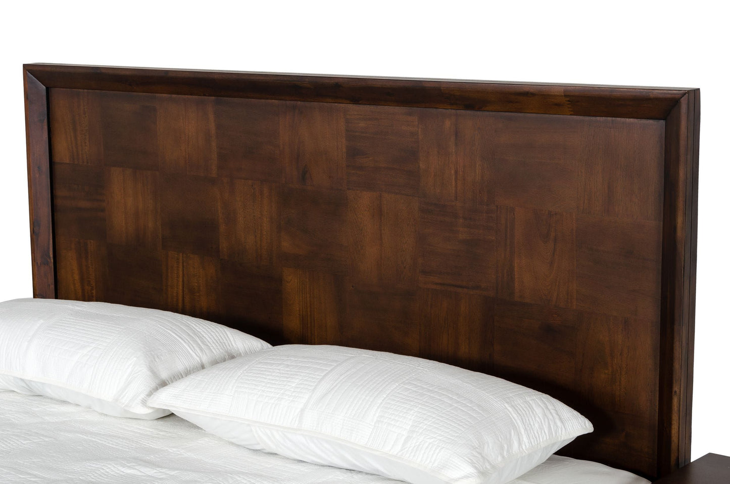Shane Acacia Bed with Brass Accents