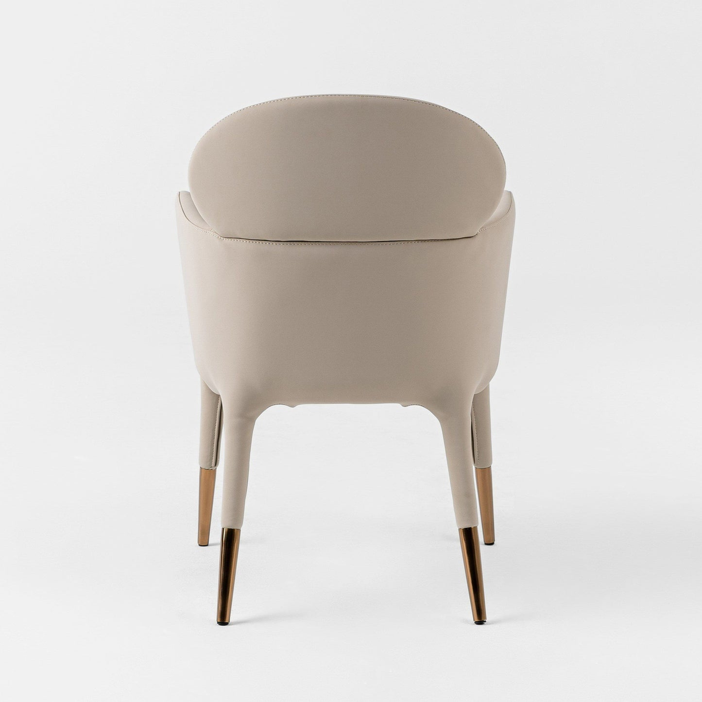 Modrest Shannon - Modern Beige Vegan Leather + Rosegold Dining Chair