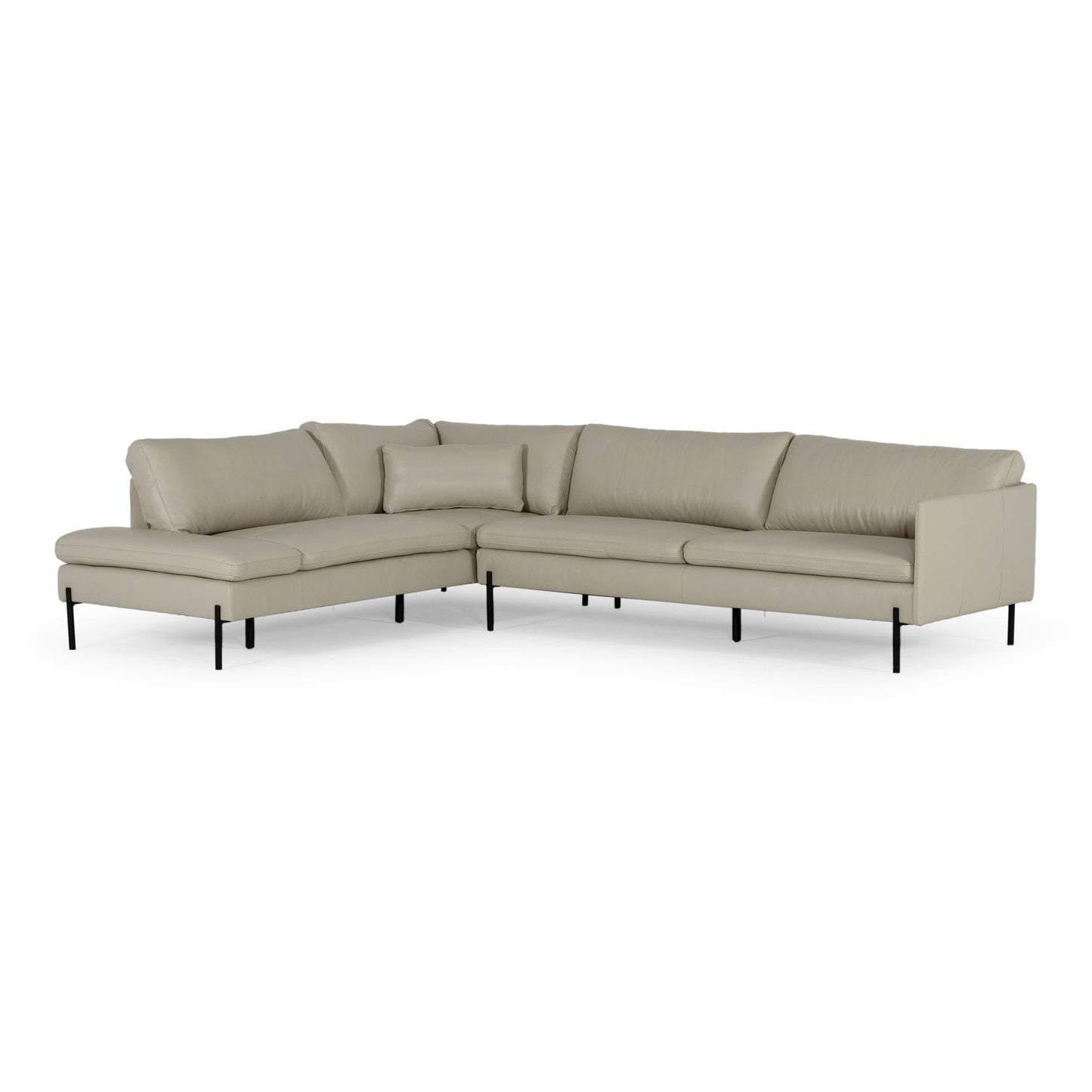 Sherry Grey LAF Chaise Leather Sectional Sofa
