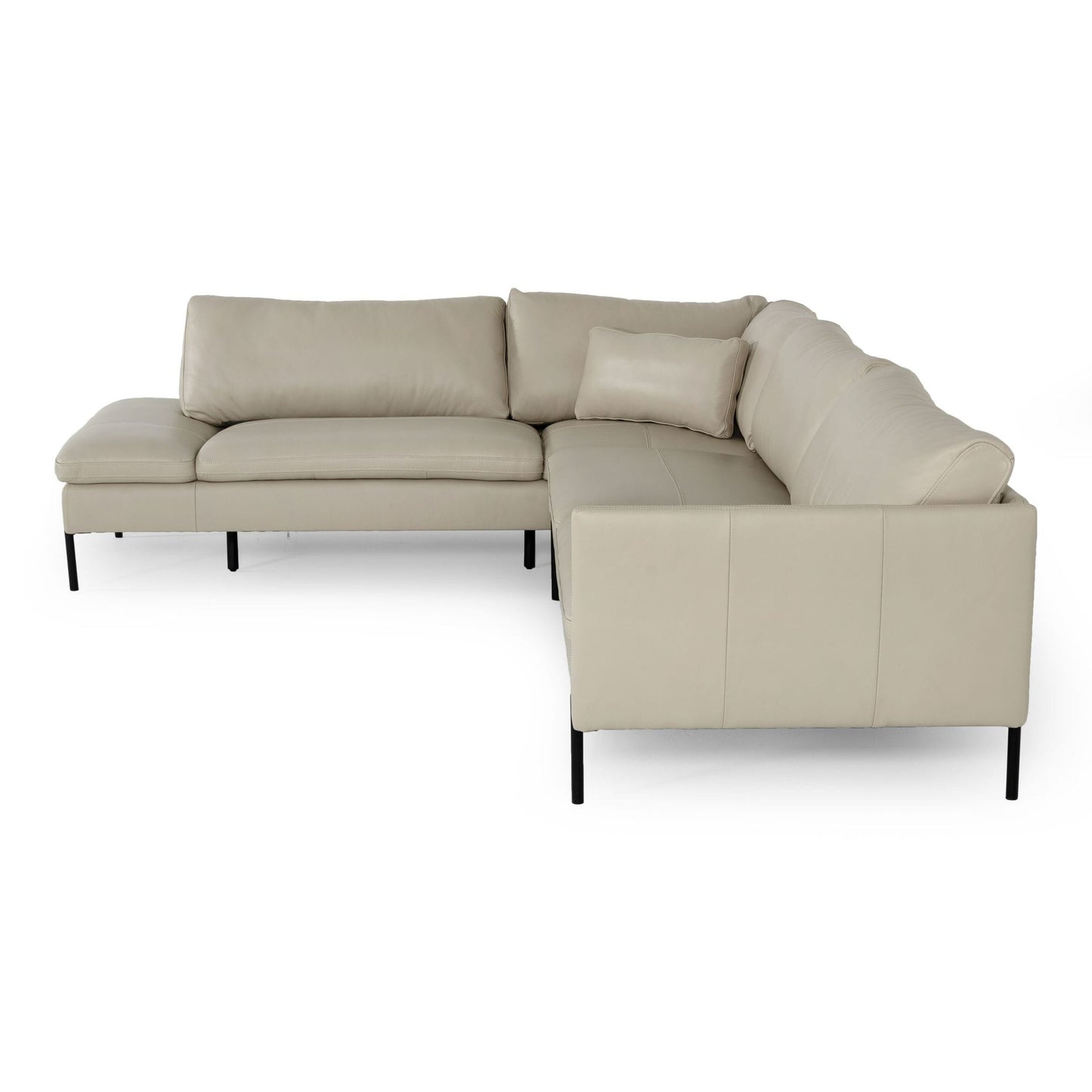 Sherry Grey LAF Chaise Leather Sectional Sofa