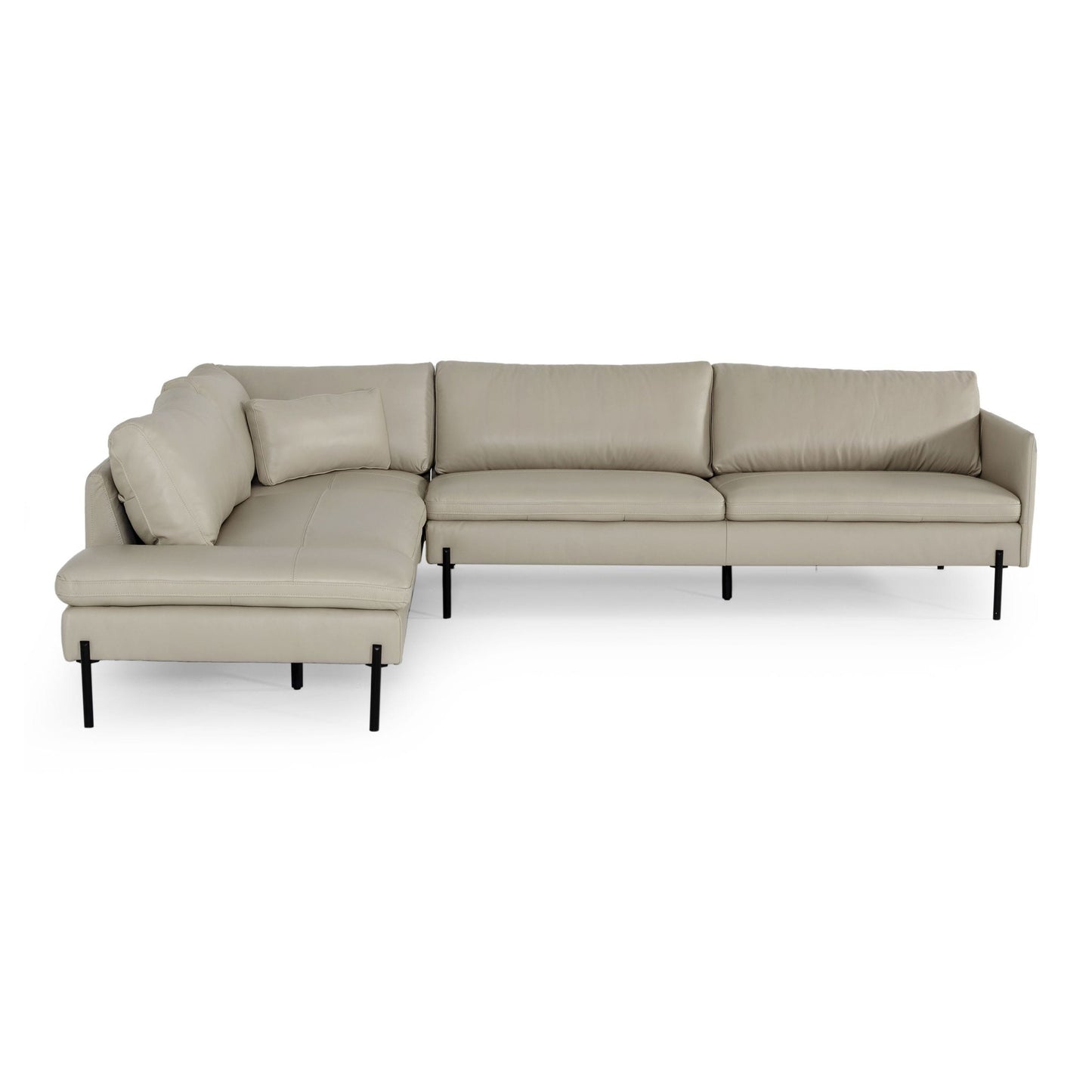 Sherry Grey LAF Chaise Leather Sectional Sofa