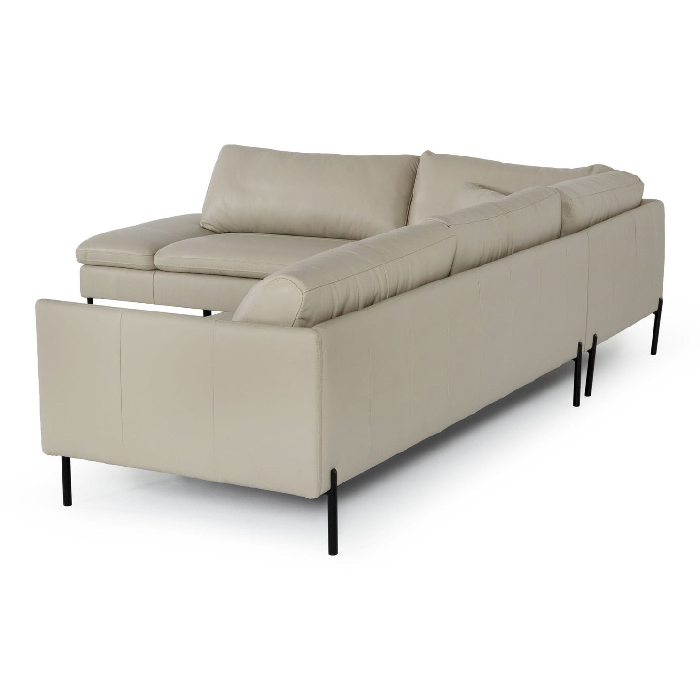 Sherry Grey LAF Chaise Leather Sectional Sofa