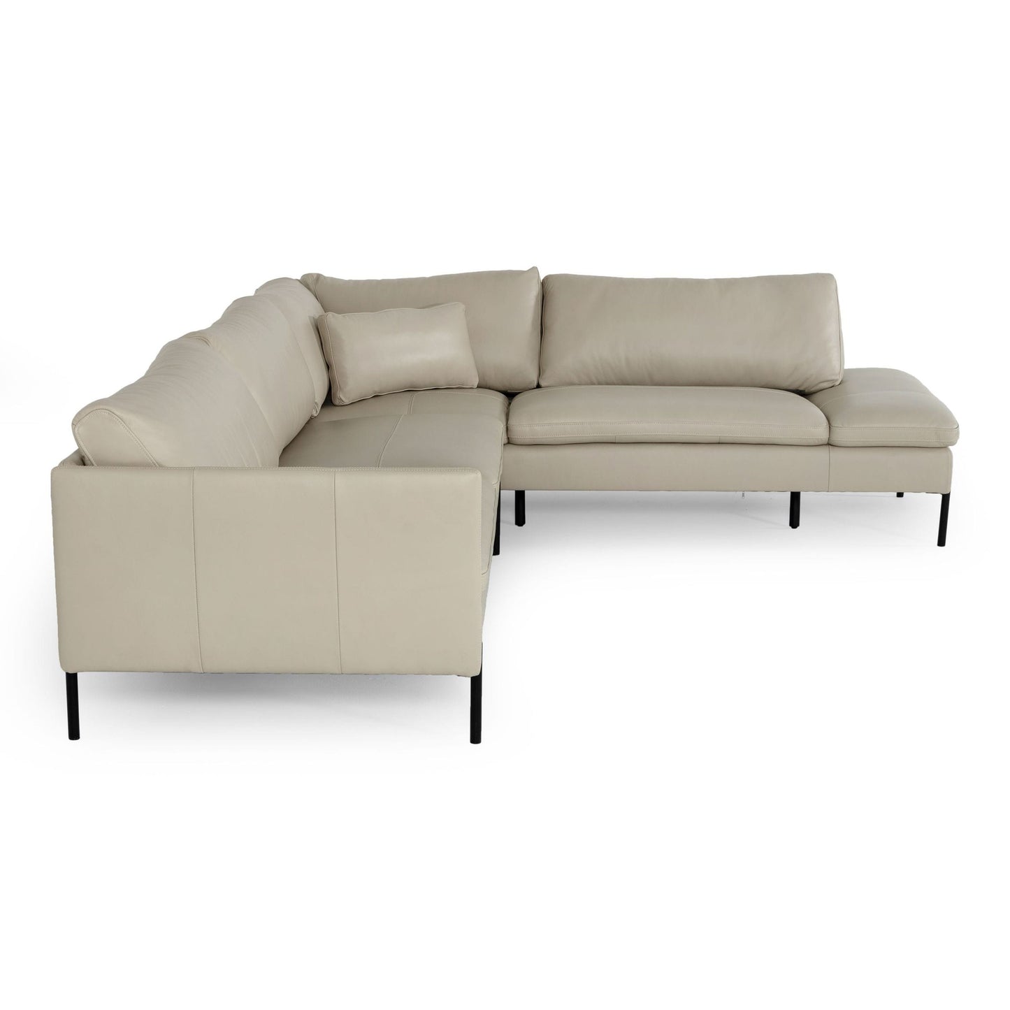 Sherry Grey RAF Chaise Leather Sectional Sofa