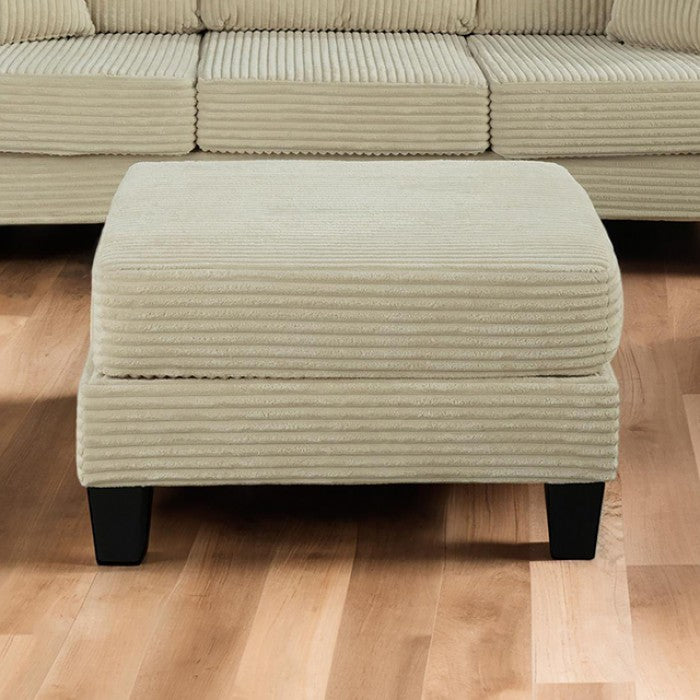 Moretaine Beige Corduroy Storage Ottoman – Stylish & Functional Seating