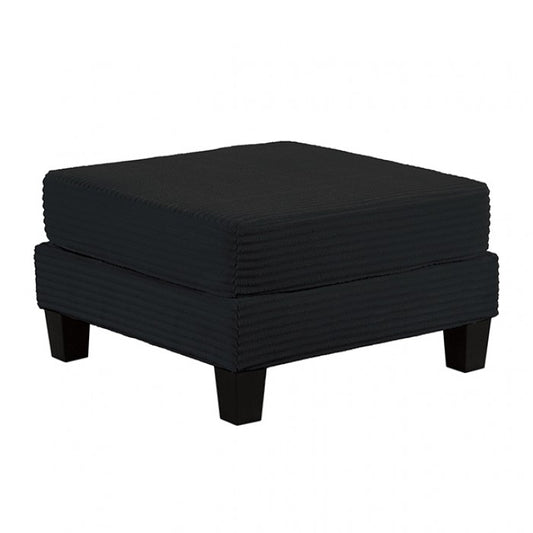 Moretaine Black Corduroy Storage Ottoman – Stylish & Functional