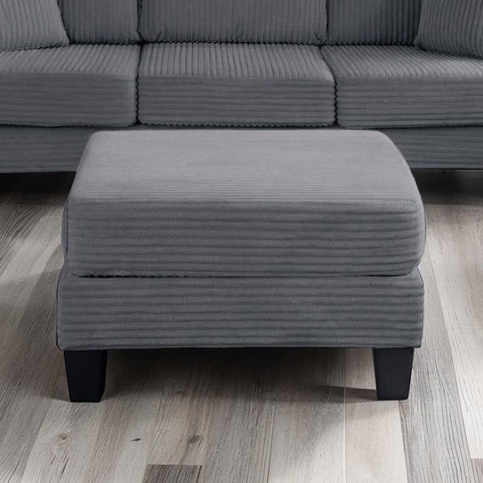 Moretaine Black Corduroy Storage Ottoman – Stylish & Functional