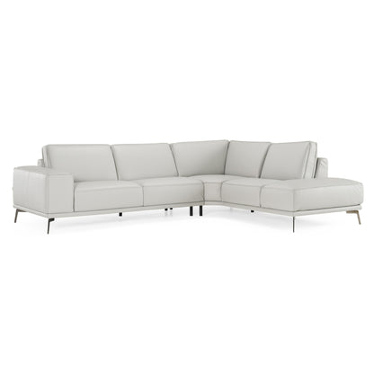 Lamod Italia Soho Right-Facing Light Grey Nirvana Leather Sectional Sofa – Italian Design