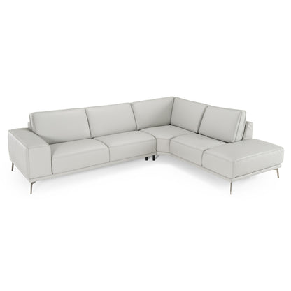 Lamod Italia Soho Right-Facing Light Grey Nirvana Leather Sectional Sofa – Italian Design