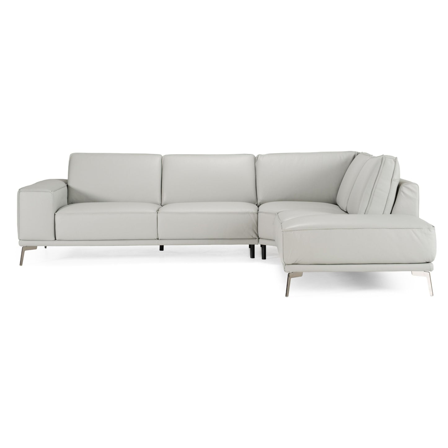 Lamod Italia Soho Right-Facing Light Grey Nirvana Leather Sectional Sofa – Italian Design
