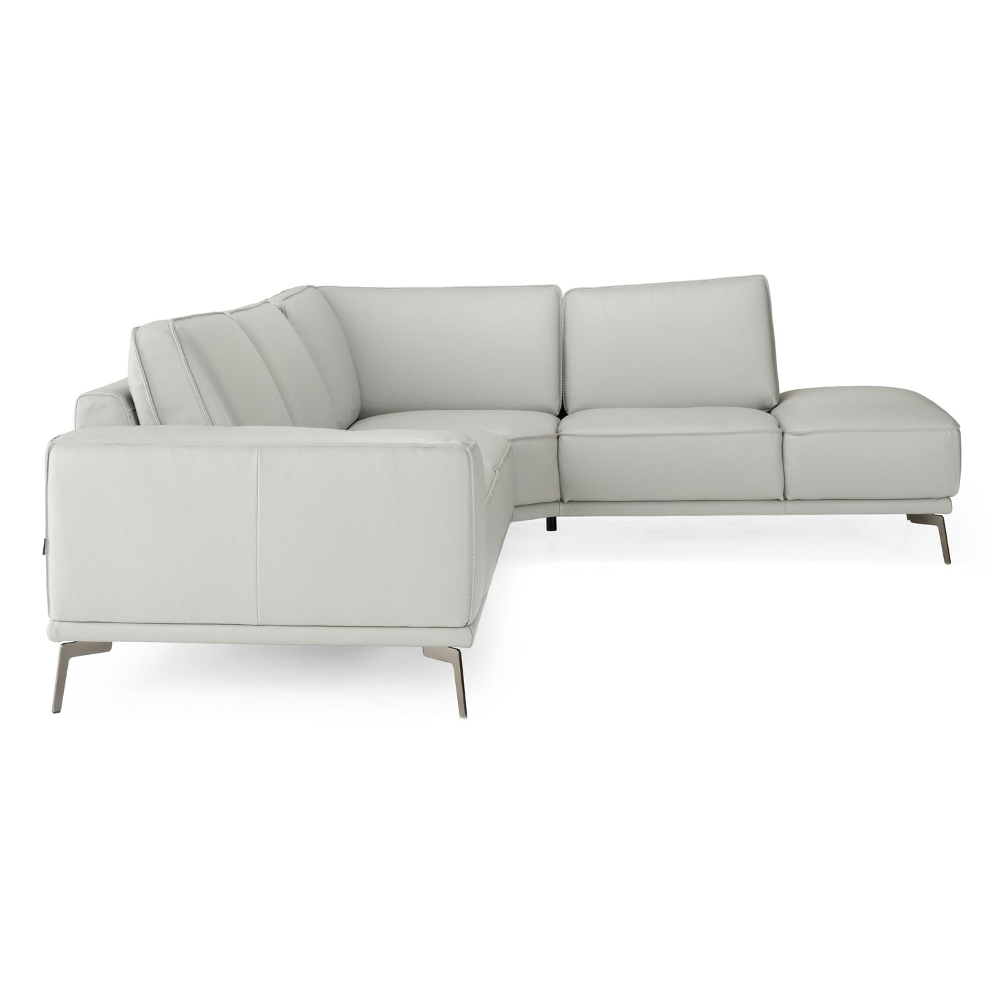 Lamod Italia Soho Right-Facing Light Grey Nirvana Leather Sectional Sofa – Italian Design