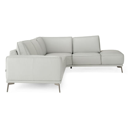 Lamod Italia Soho Right-Facing Light Grey Nirvana Leather Sectional Sofa – Italian Design