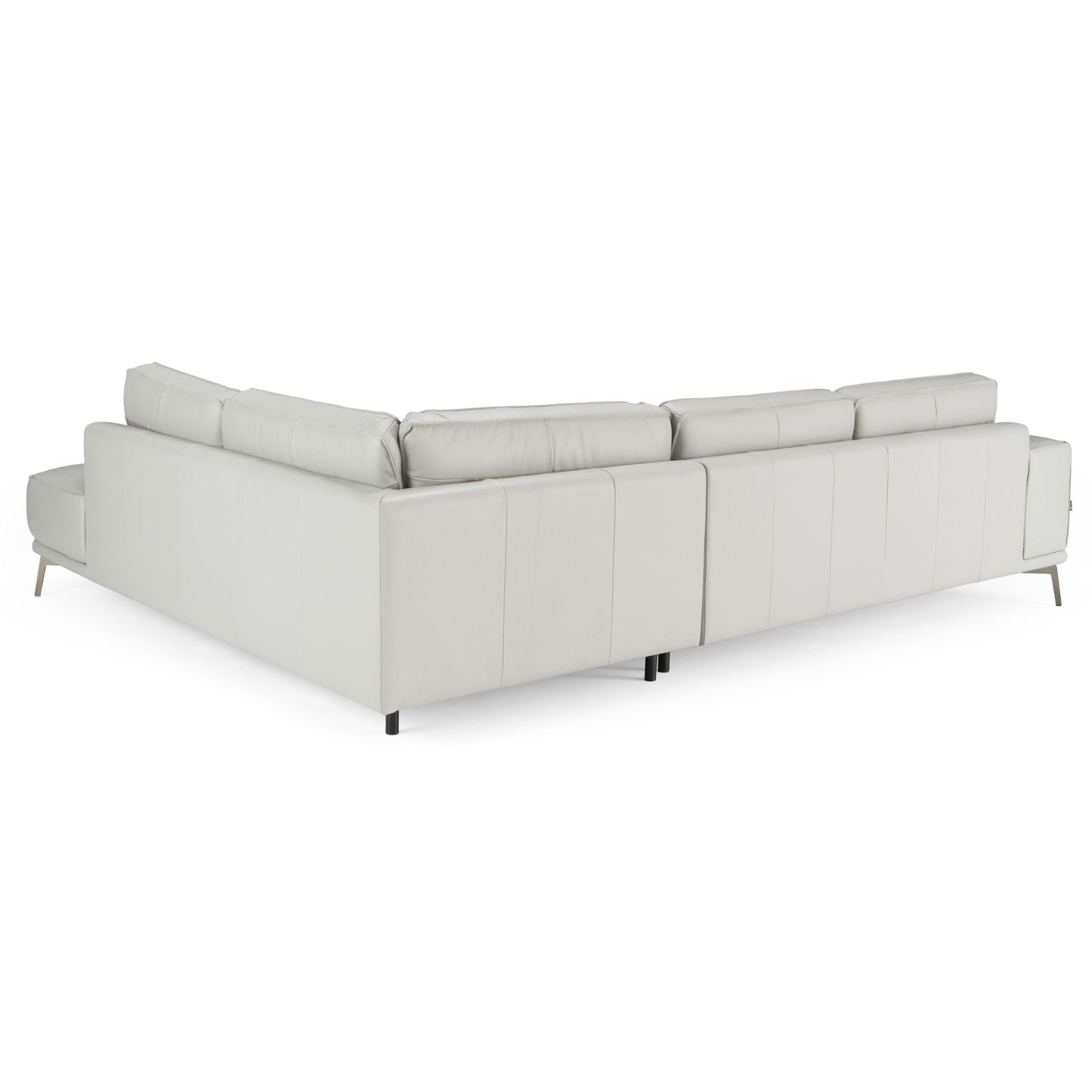 Lamod Italia Soho Right-Facing Light Grey Nirvana Leather Sectional Sofa – Italian Design