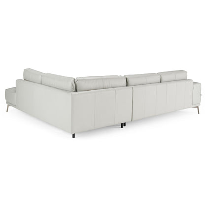 Lamod Italia Soho Right-Facing Light Grey Nirvana Leather Sectional Sofa – Italian Design