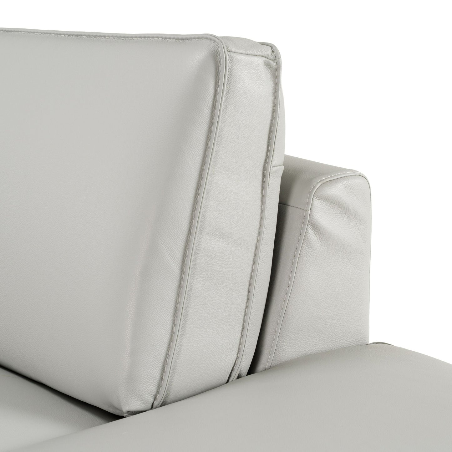 Lamod Italia Soho Right-Facing Light Grey Nirvana Leather Sectional Sofa – Italian Design