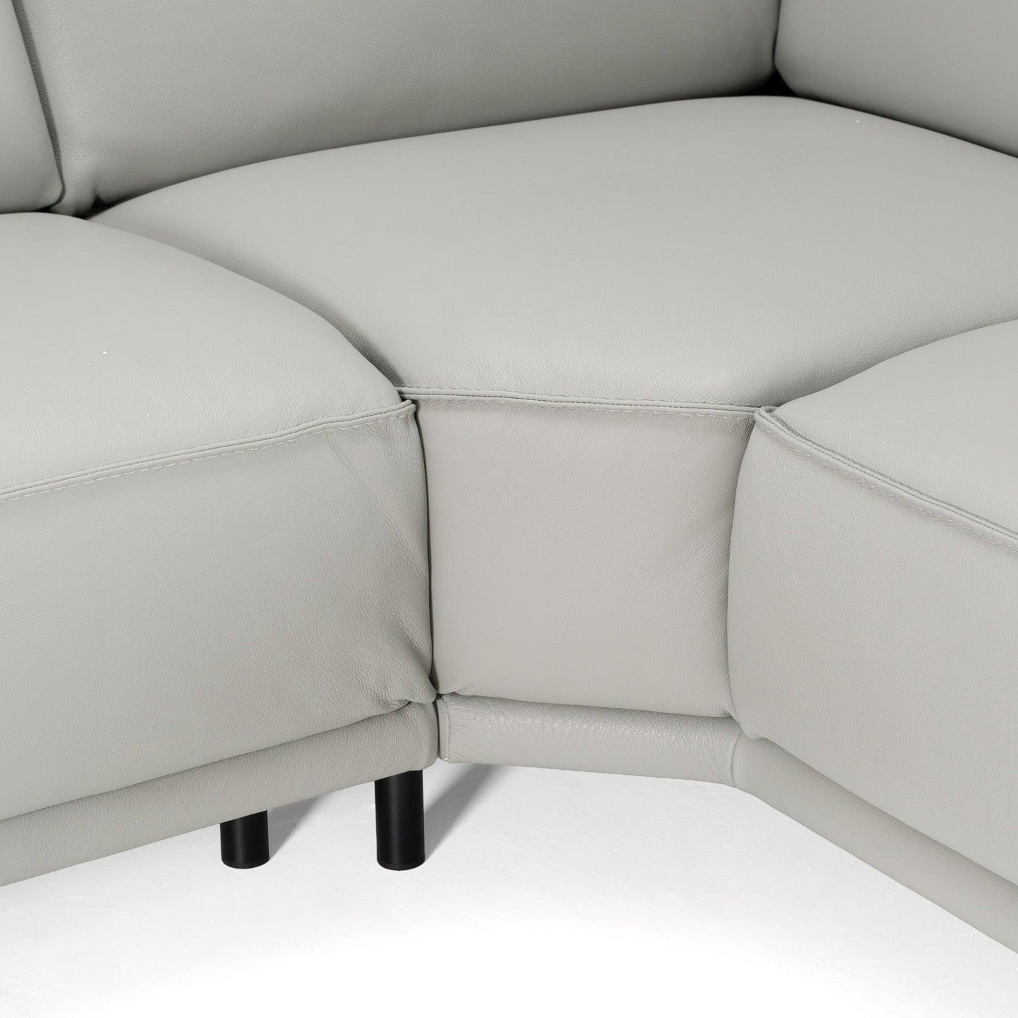 Lamod Italia Soho Right-Facing Light Grey Nirvana Leather Sectional Sofa – Italian Design