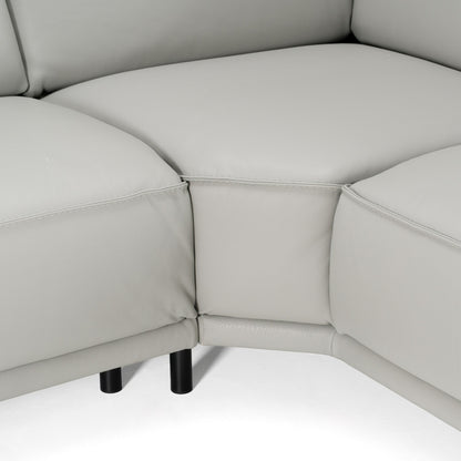 Lamod Italia Soho Right-Facing Light Grey Nirvana Leather Sectional Sofa – Italian Design