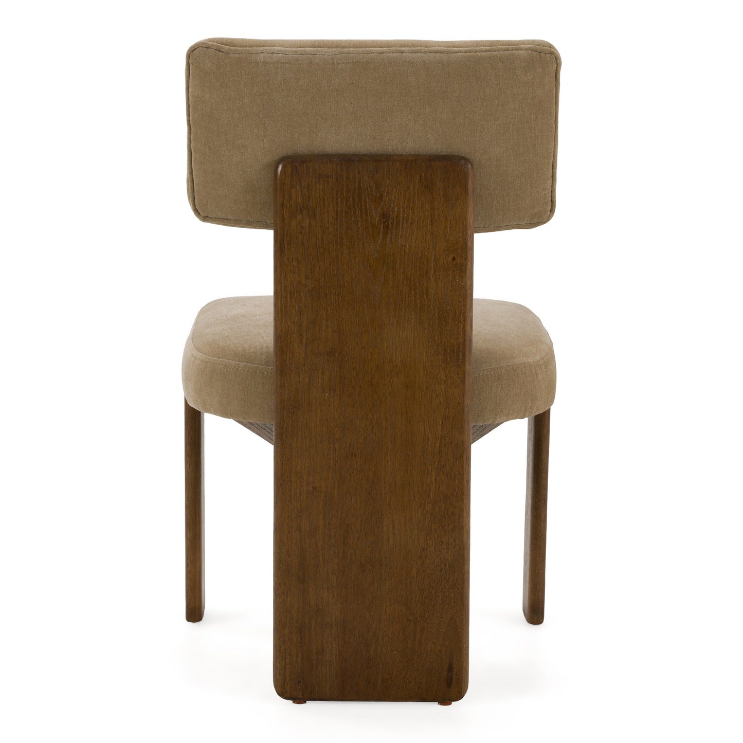 Solis Modern Tan Fabric and Walnut Dining Chairs Set of 2