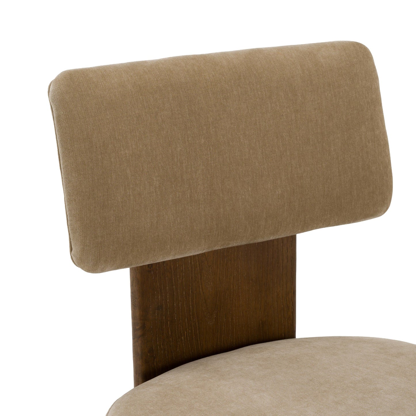 Solis Modern Tan Fabric and Walnut Dining Chairs Set of 2