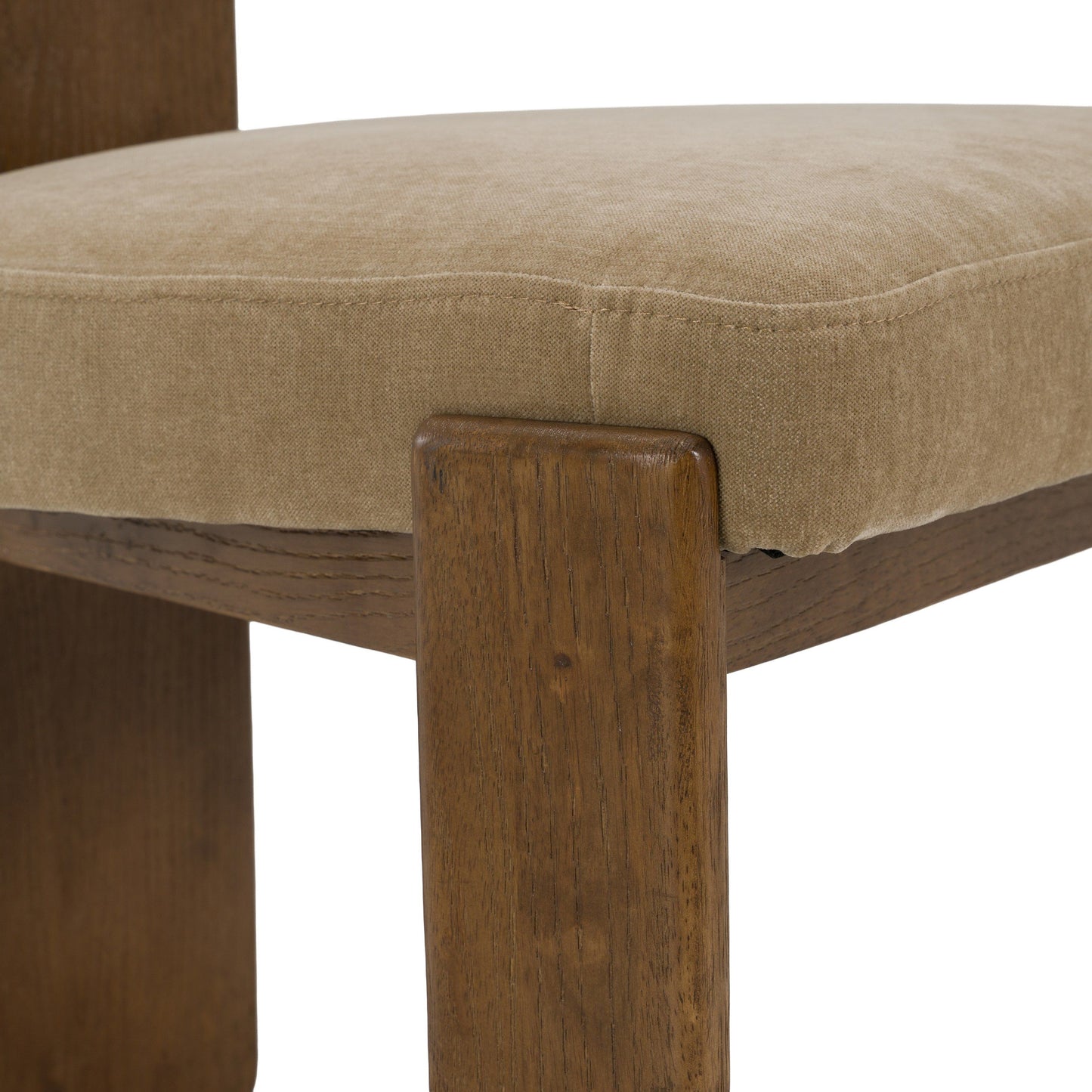 Solis Modern Tan Fabric and Walnut Dining Chairs Set of 2