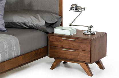 Soria Grey and Walnut Bedroom Set with Upholstered Bed
