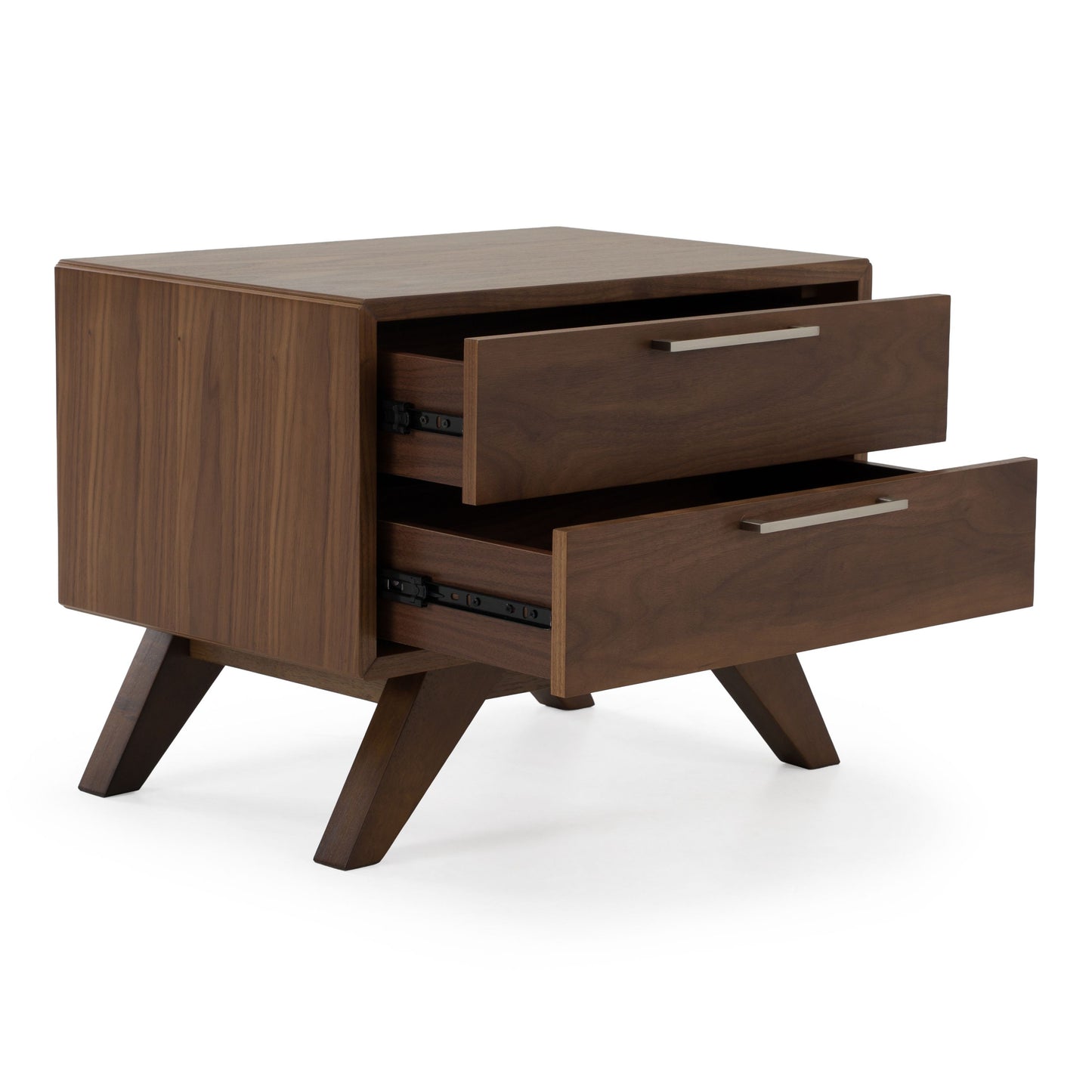 Soria Walnut 2 Drawers Nightstand