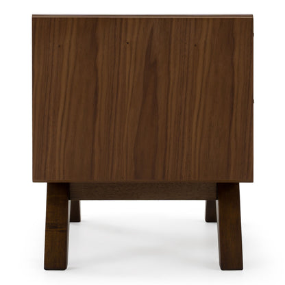 Soria Walnut 2 Drawers Nightstand