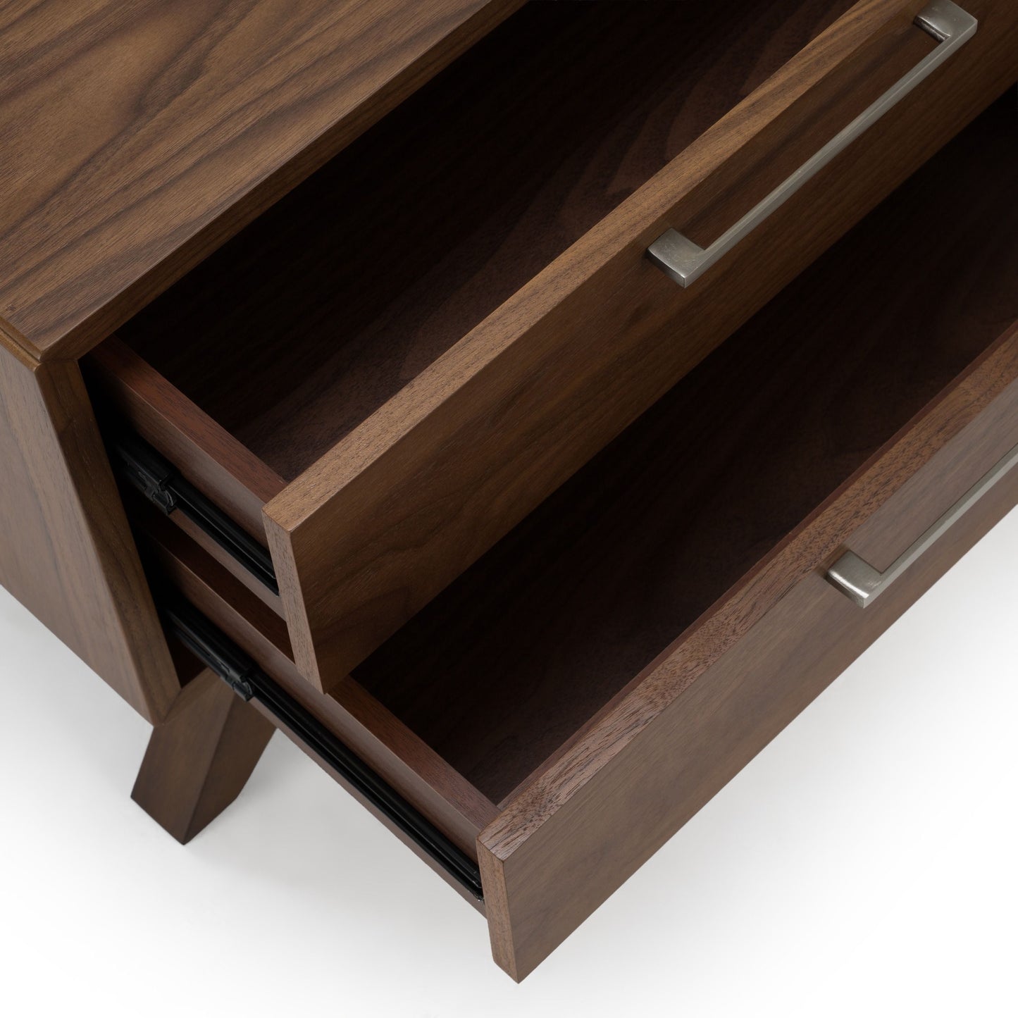 Soria Walnut 2 Drawers Nightstand