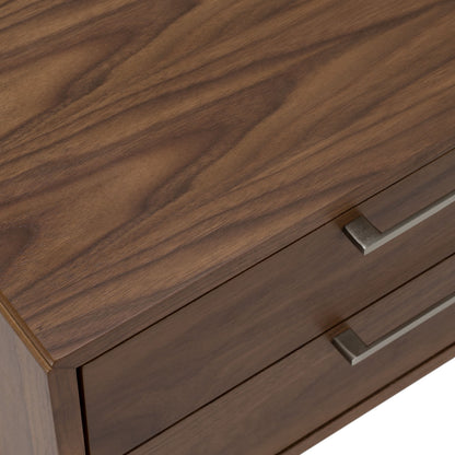Soria Walnut 2 Drawers Nightstand