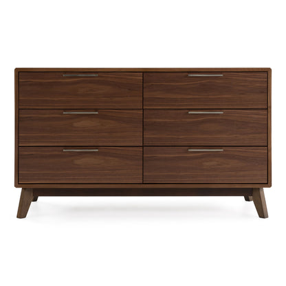 Soria Walnut 6-Drawers  Dresser