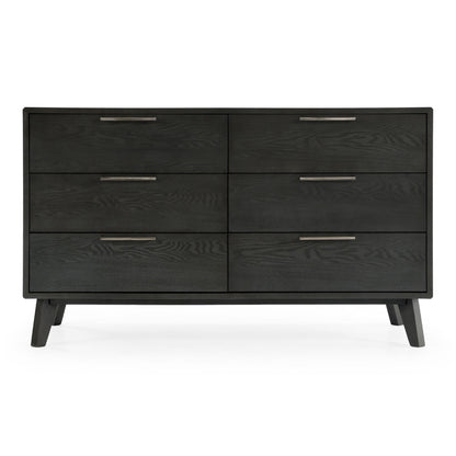 Soria Grey Wash Veneer Dresser with 6 Drawers