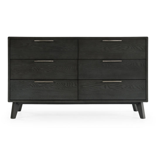 Soria Grey Wash Veneer Dresser with 6 Drawers