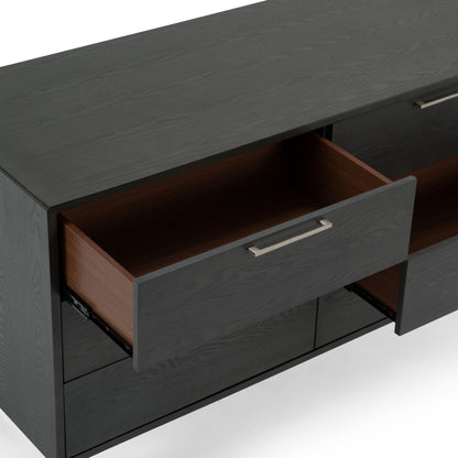 Soria Grey Wash Veneer Dresser with 6 Drawers