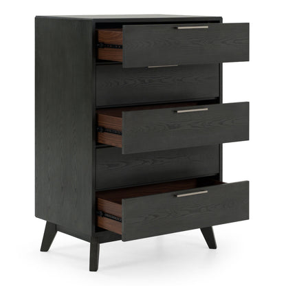 Soria Grey Wash Veneer Chest with 5 Drawers