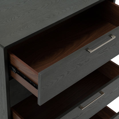 Soria Grey Wash Veneer Chest with 5 Drawers