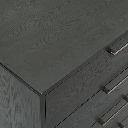 Soria Grey Wash Veneer Chest with 5 Drawers